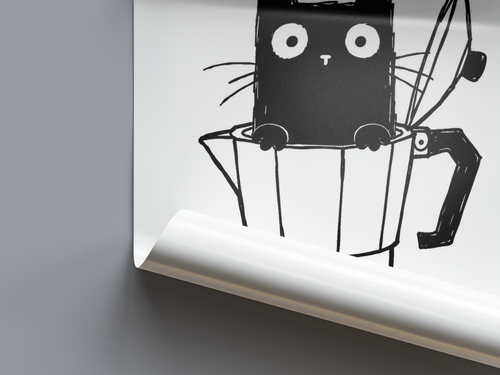 Katze Espressomaschine Poster