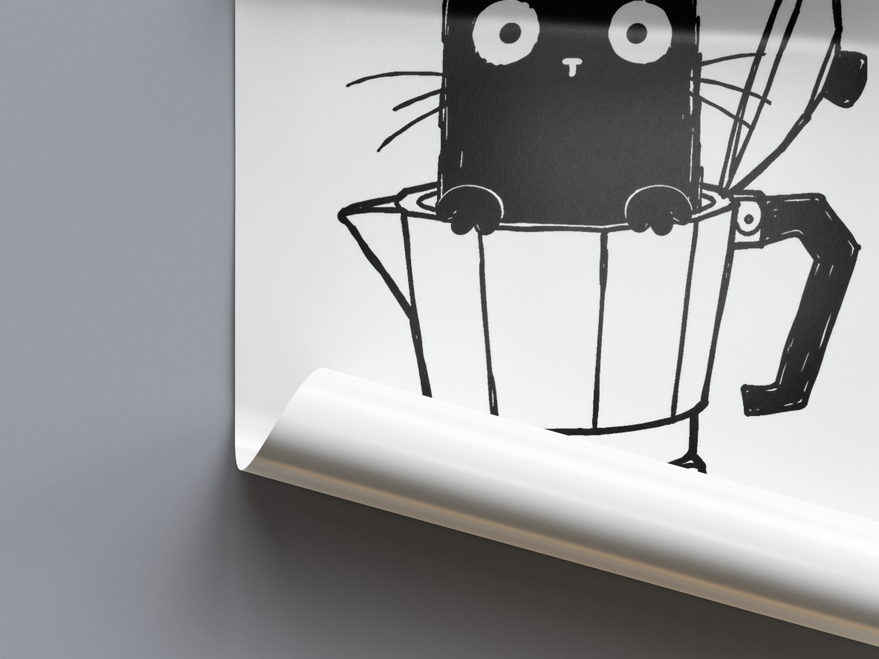 Katze Espressomaschine Poster