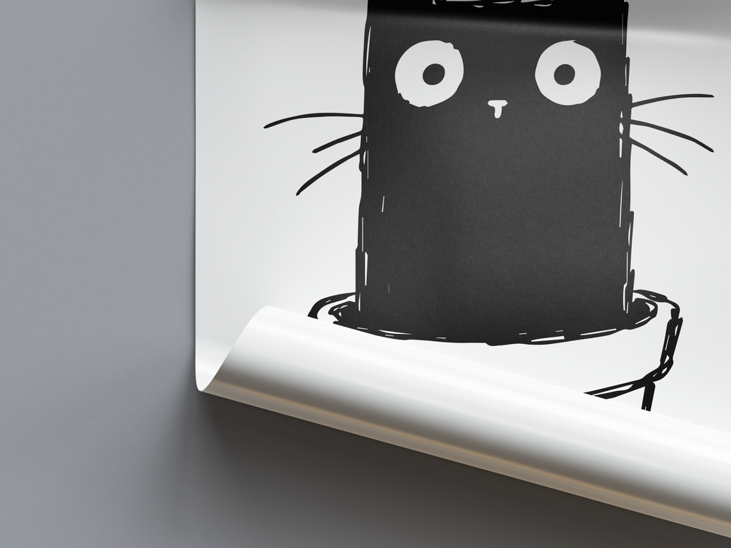 Katze Blumentopf Poster