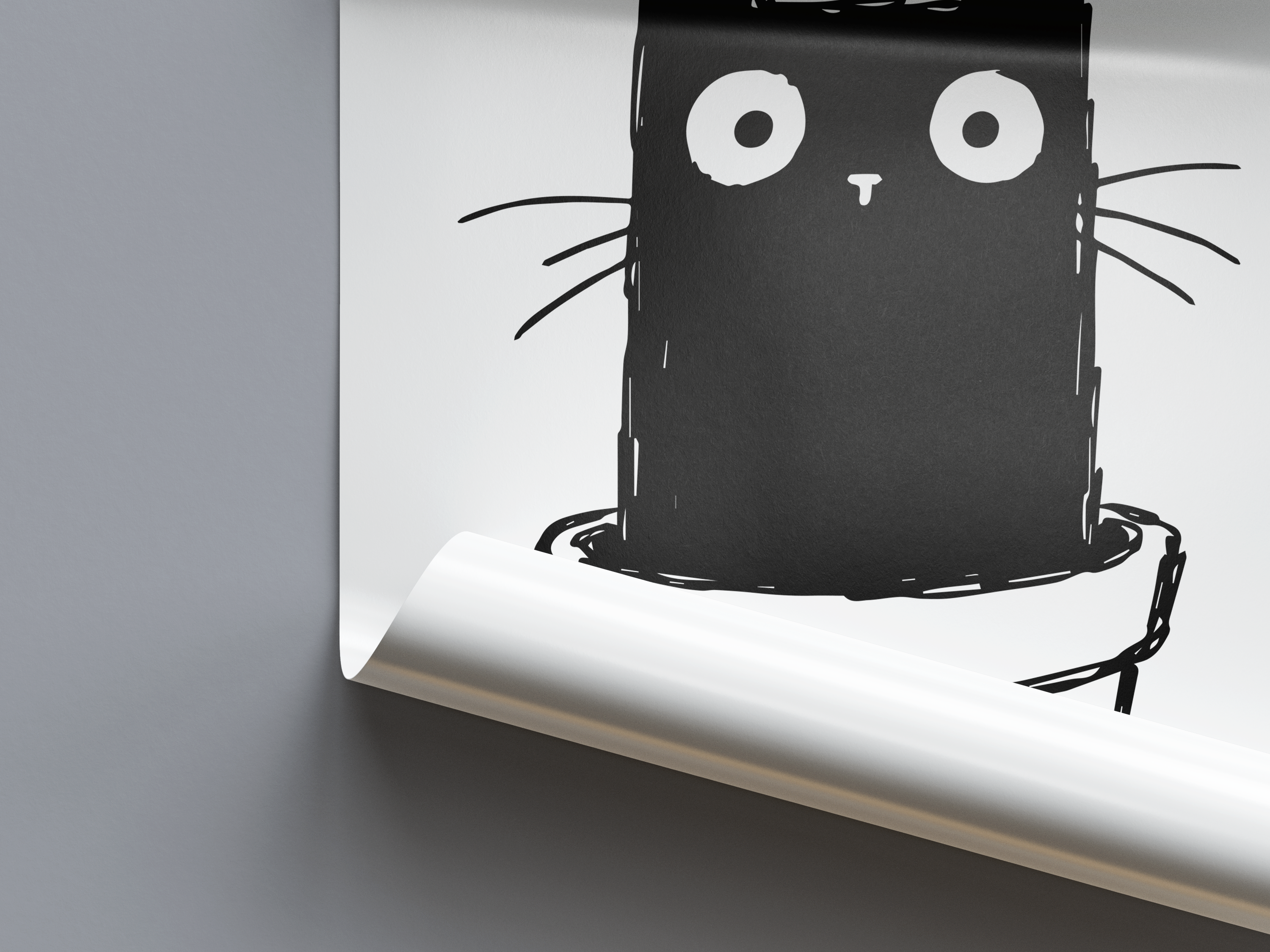 Katze Blumentopf Poster