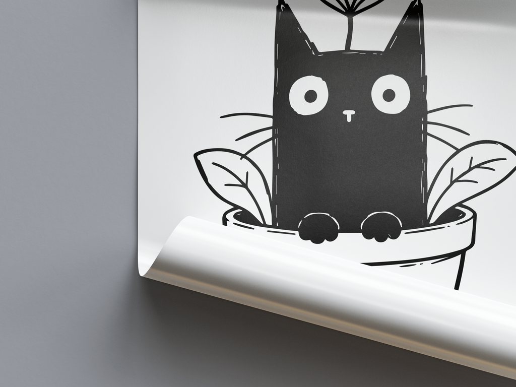 Katze Pflanze Poster