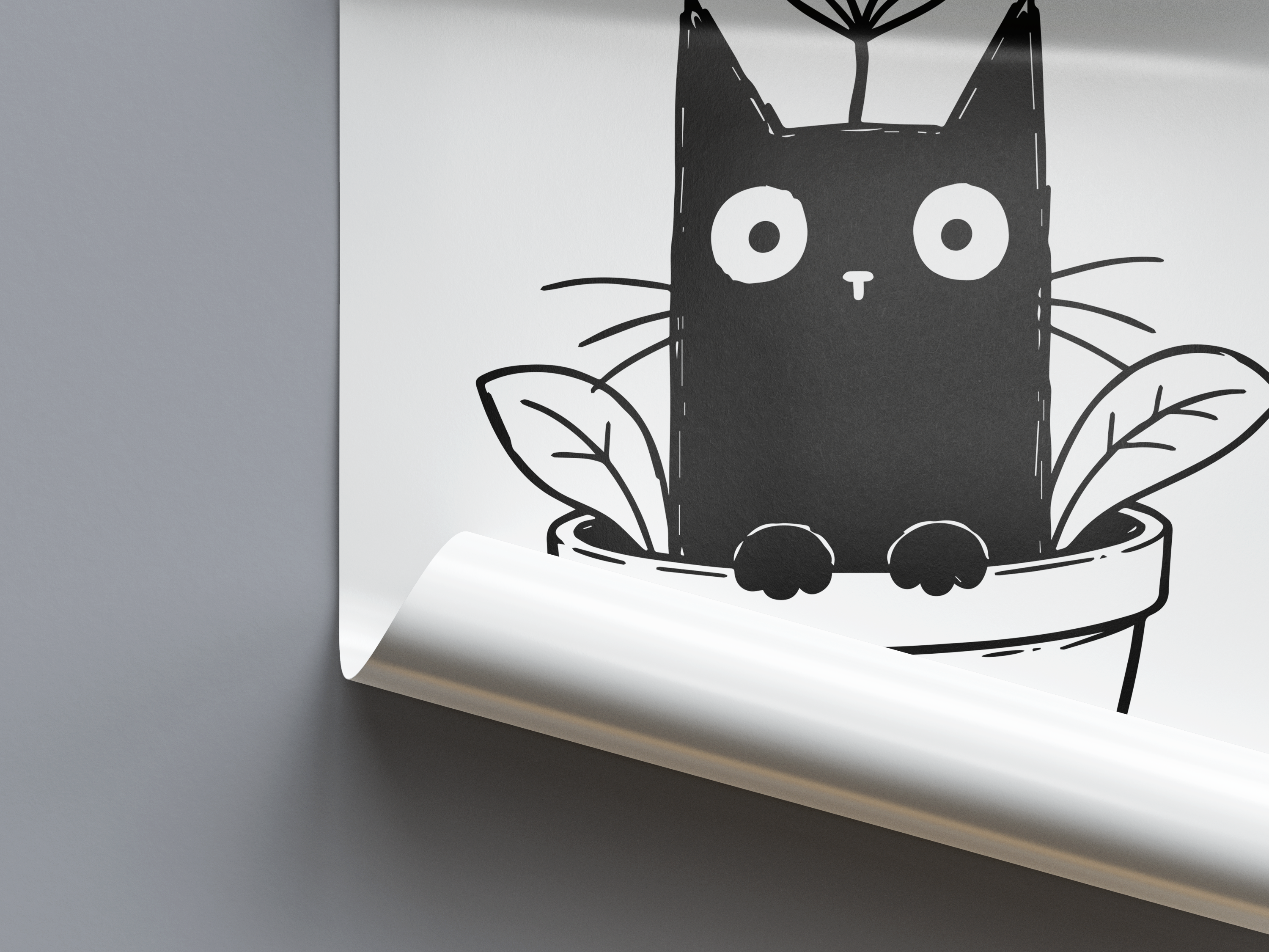 Katze Pflanze Poster