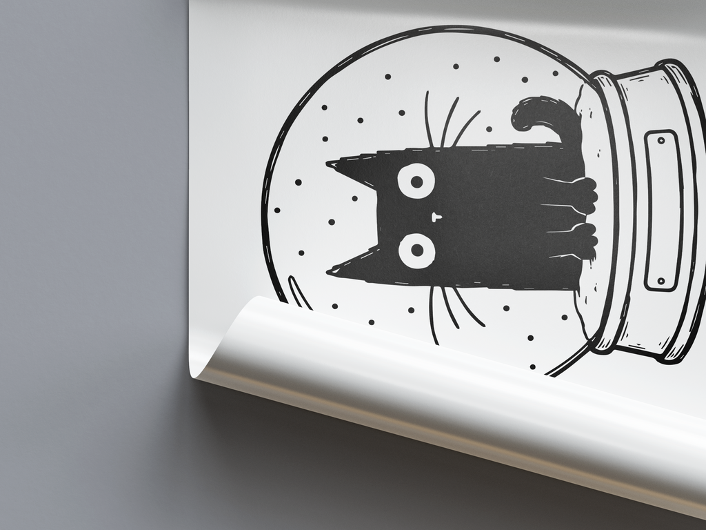 Katze Schneekugel Poster
