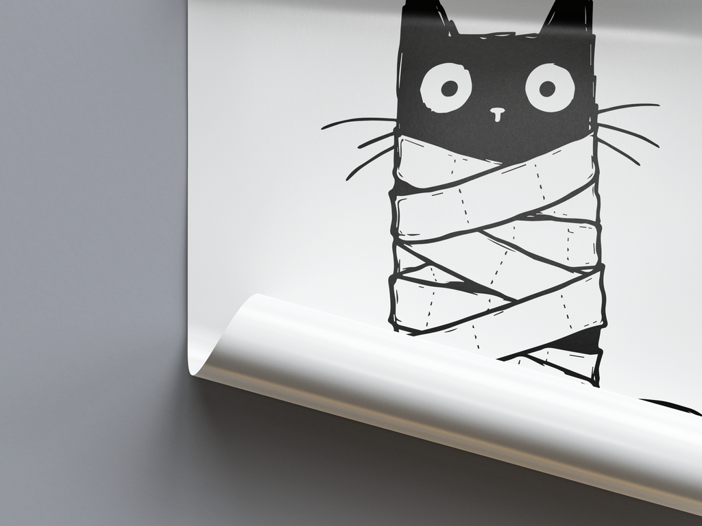 Katze Toilettenpapier Poster