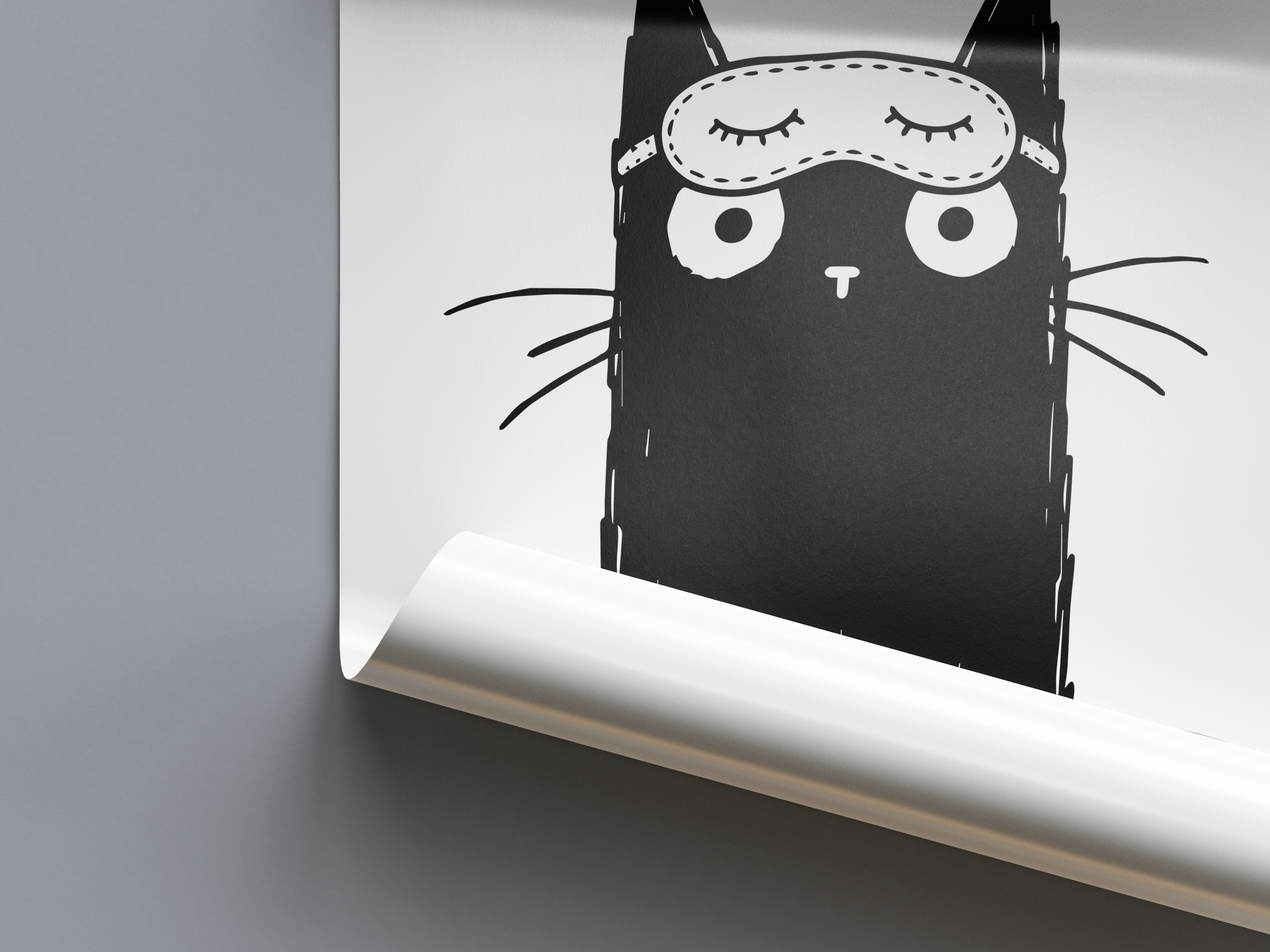 Katze Schlafmaske Poster