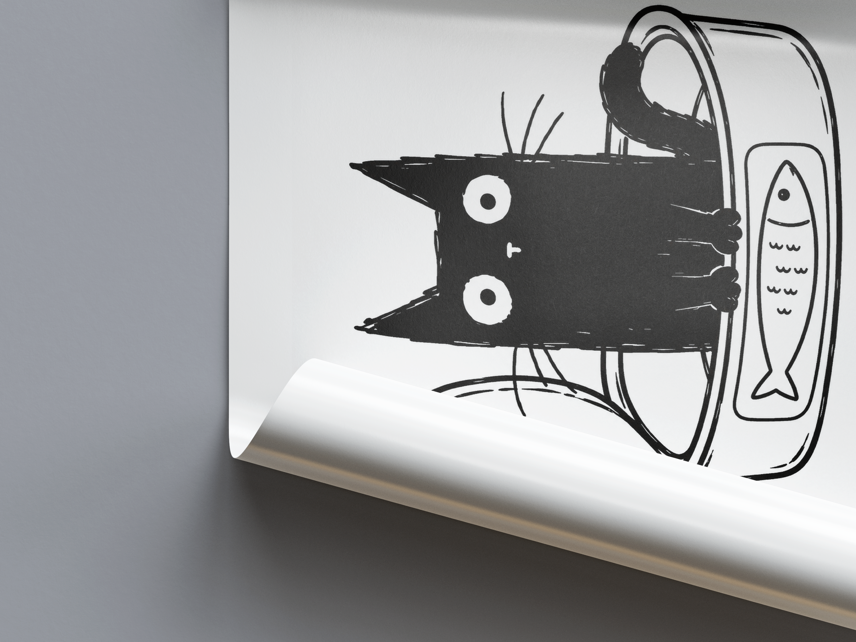 Katze Fisch Poster