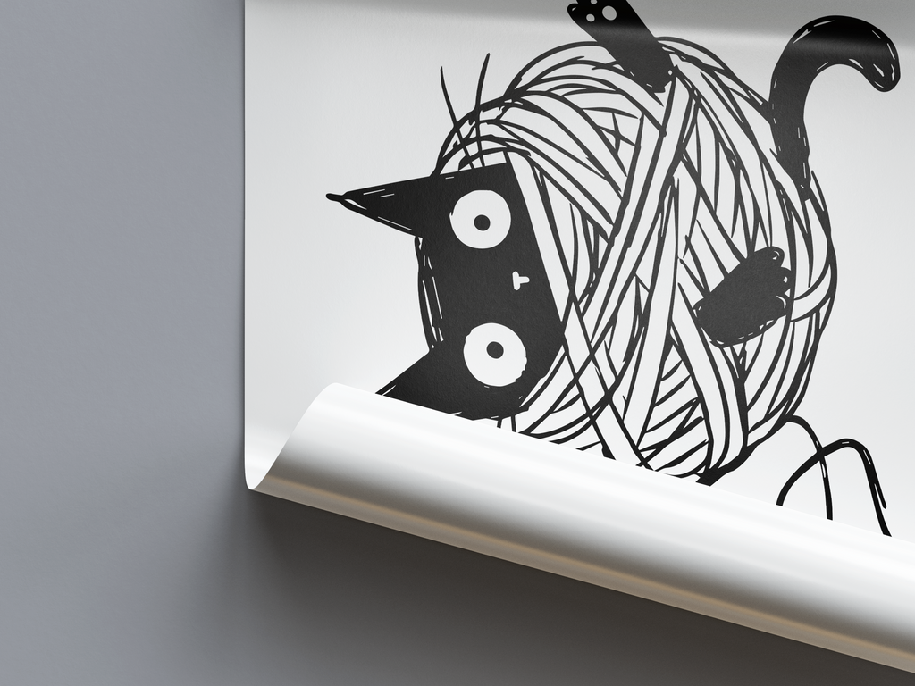 Katze Wollknäul Poster