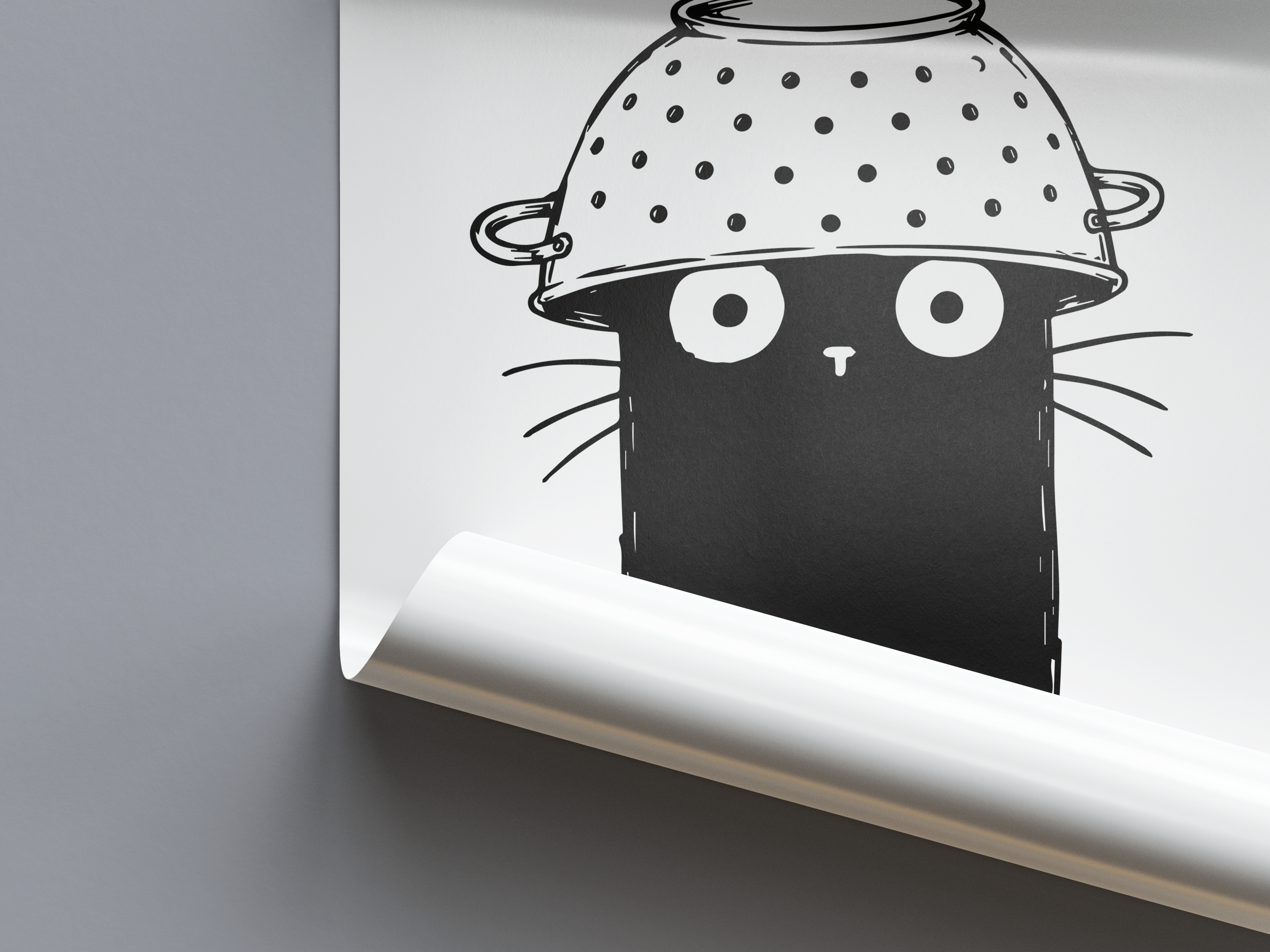 Katze Nudelsieb Poster