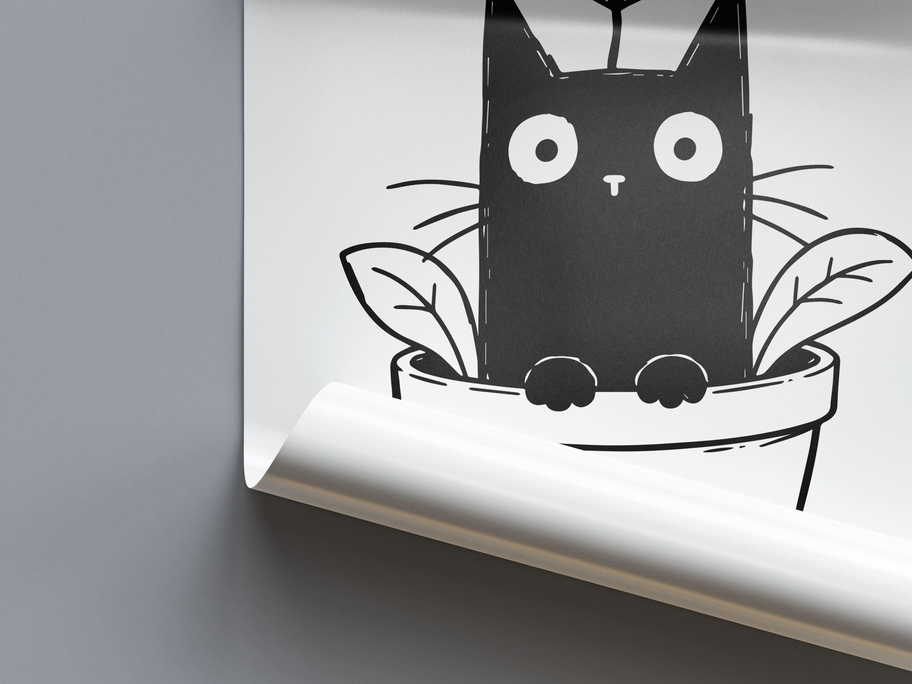 Katze Pflanze Poster