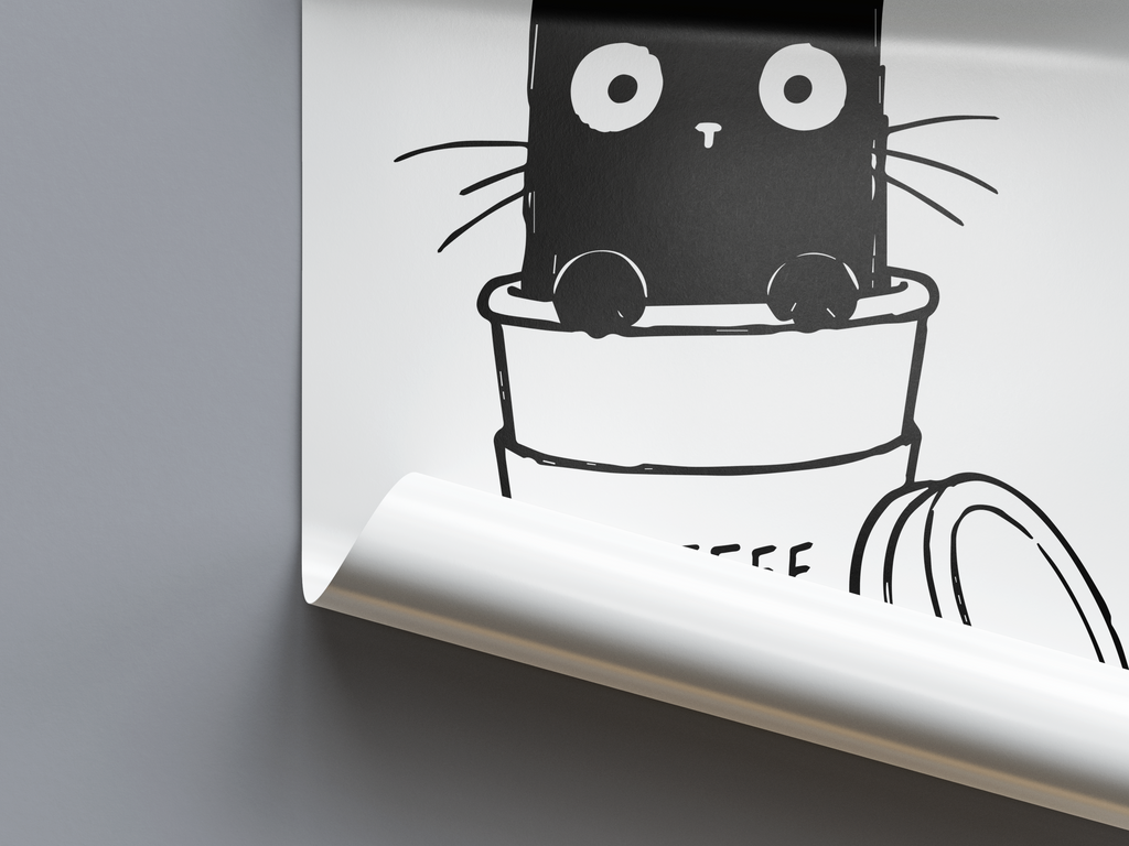 Katze Kaffeebecher Poster