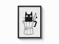 Katze Espressomaschine Poster
