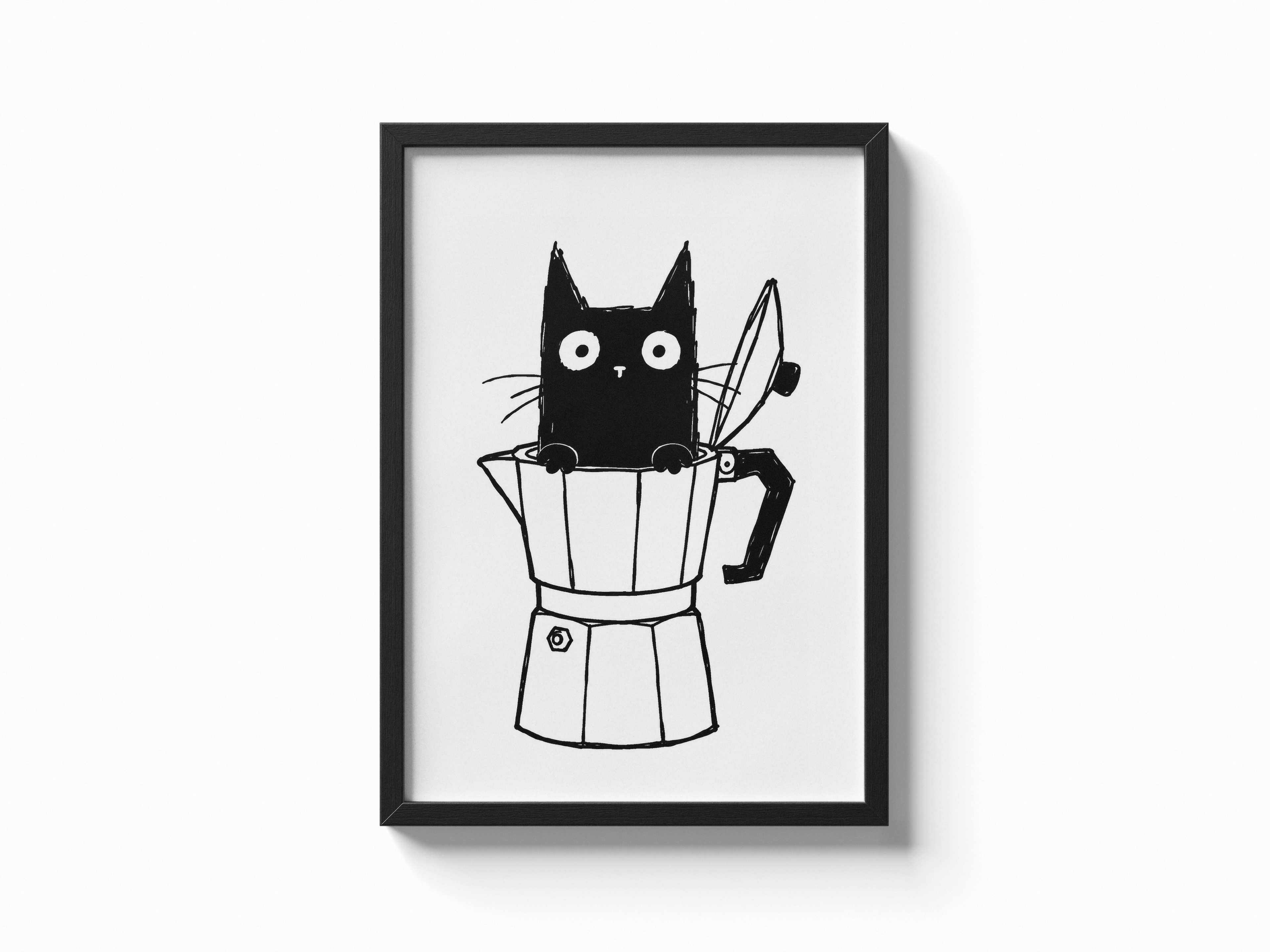 Katze Espressomaschine Poster