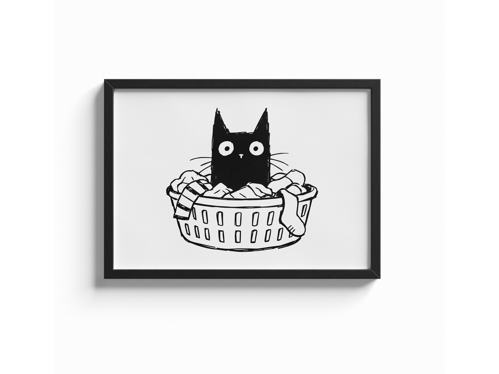 Katze Wäschekorb Poster