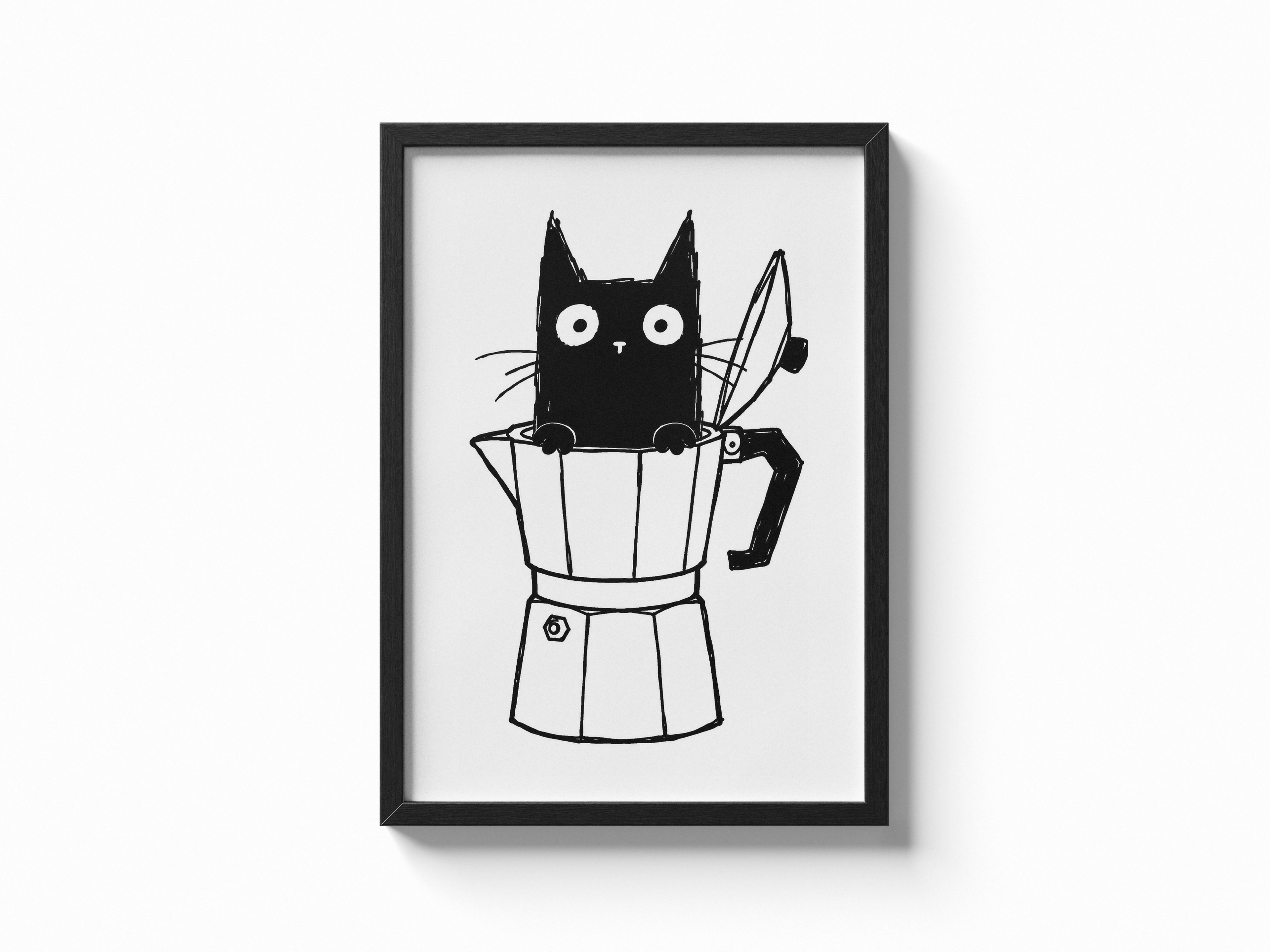 Katze Espressomaschine Poster