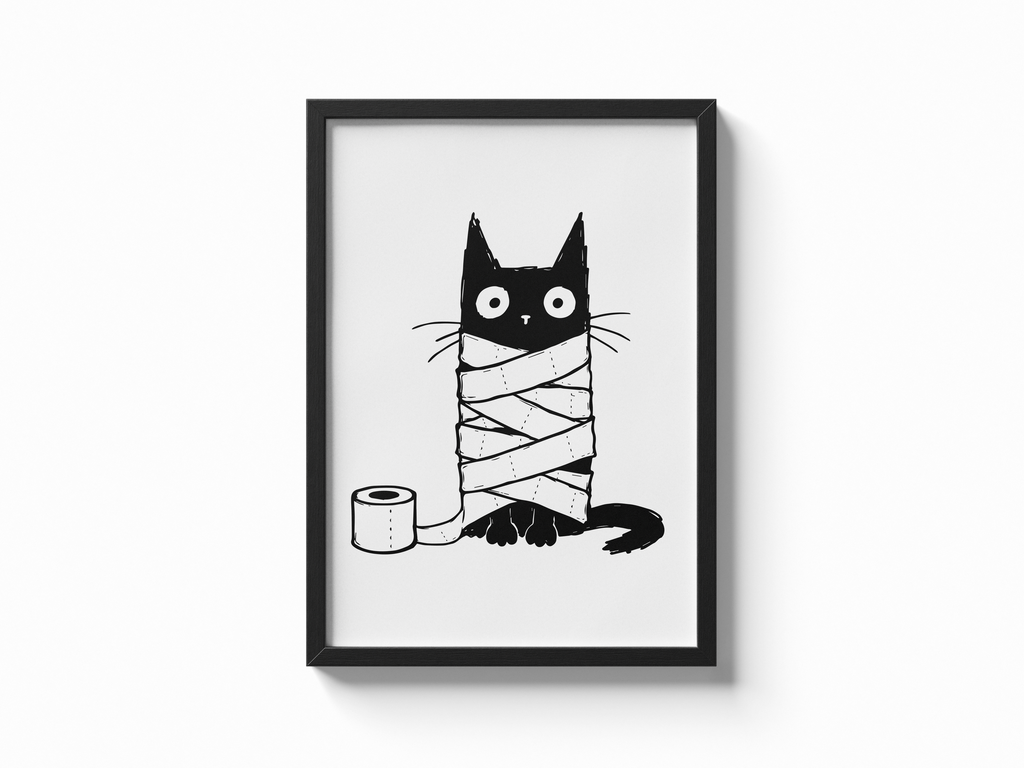 Katze Toilettenpapier Poster