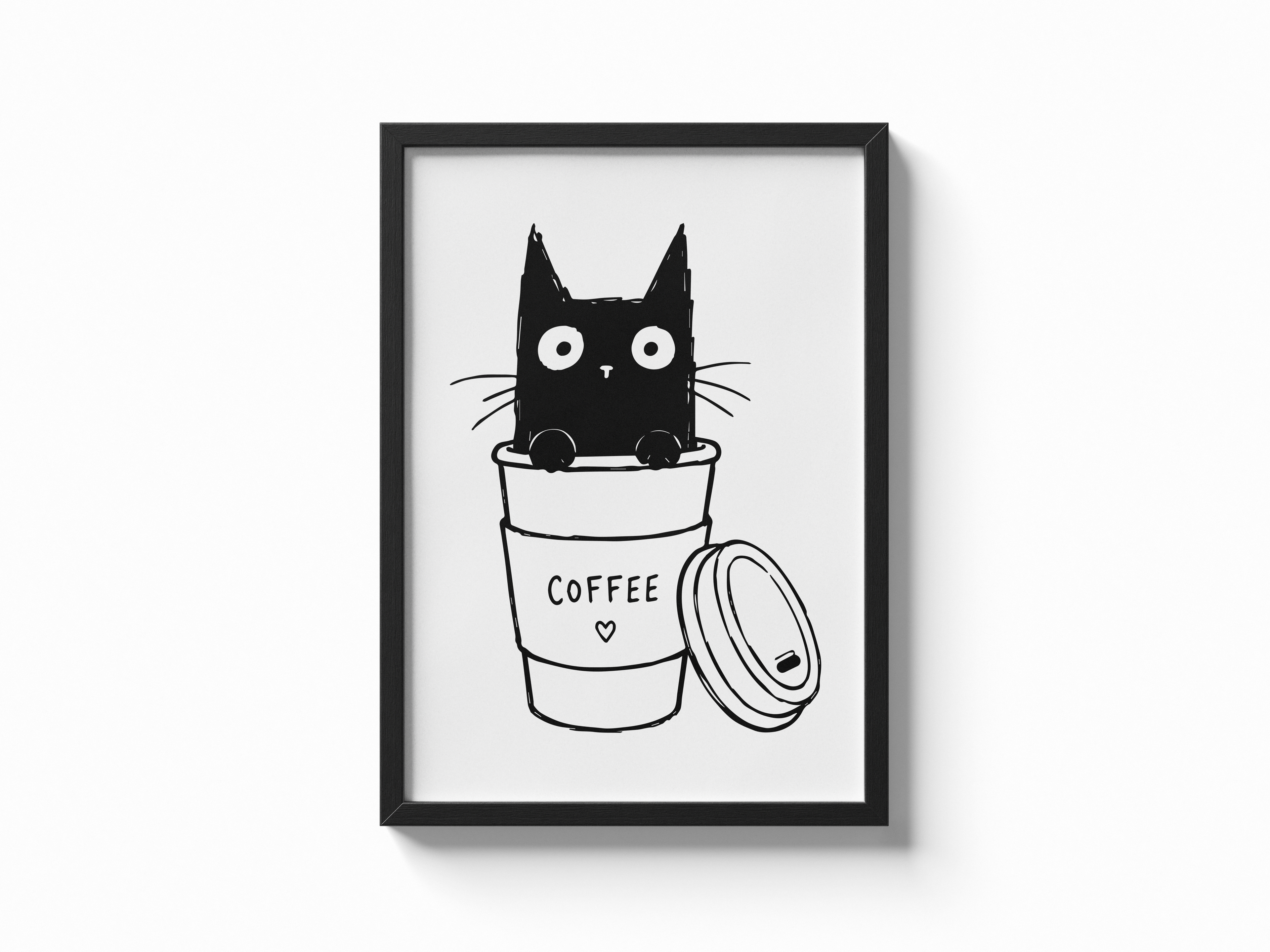 Katze Kaffeebecher Poster