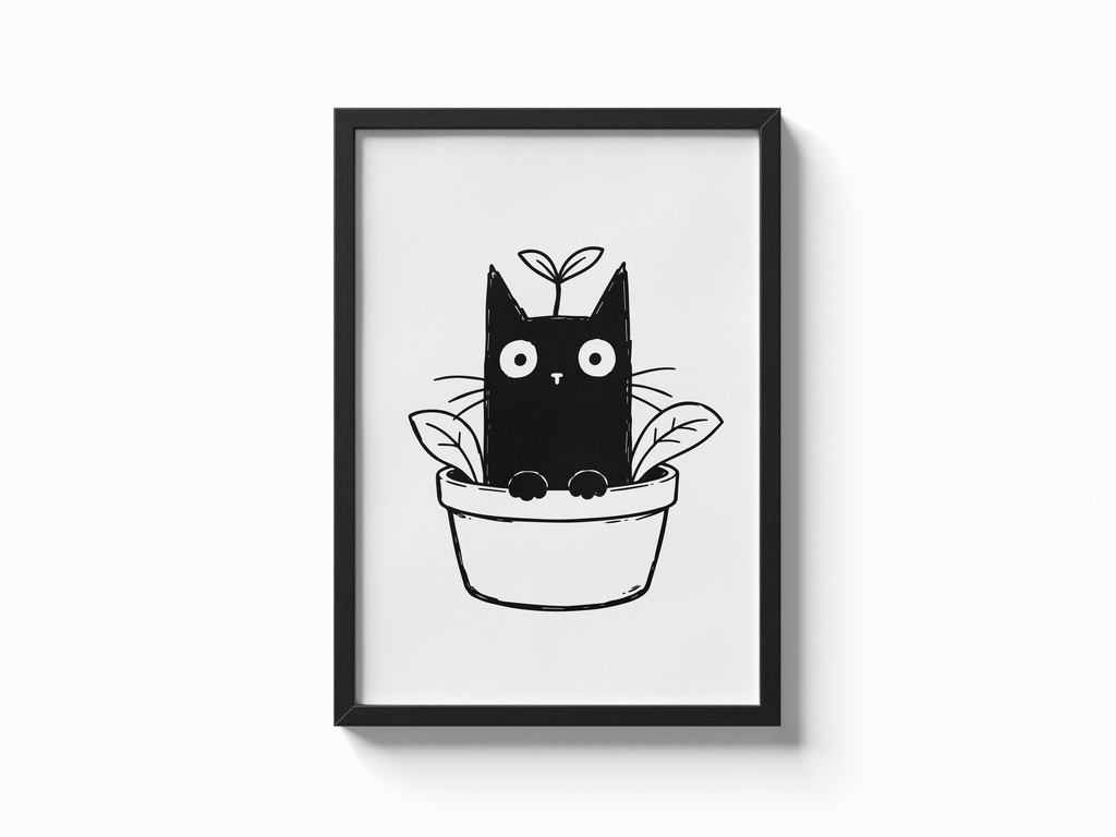 Katze Pflanze Poster