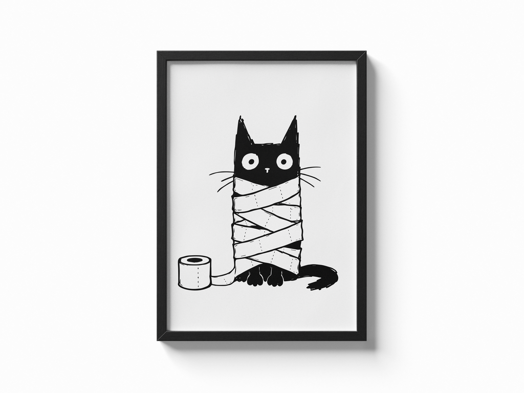 Katze Toilettenpapier Poster